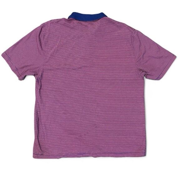 BROOKS BROTHERS Striped Polo Shirt VTG Sz XXL Pink/blue 1818 Embroidered Logo - Picture 2 of 8